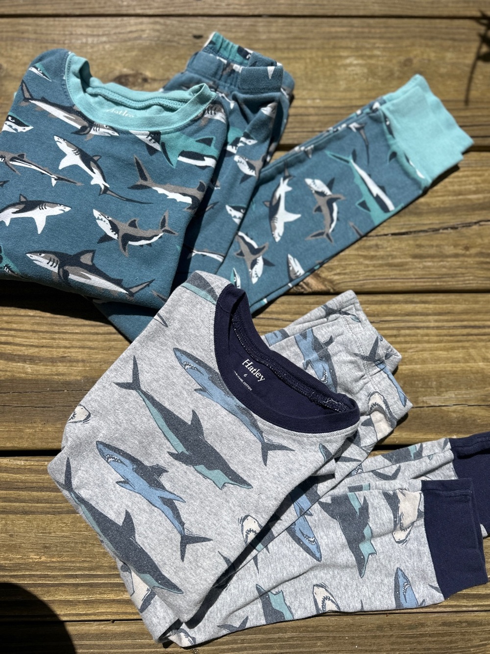 Set Of 2 Boys Hatley Cotton Shark 2-piece Pajamas Size 6